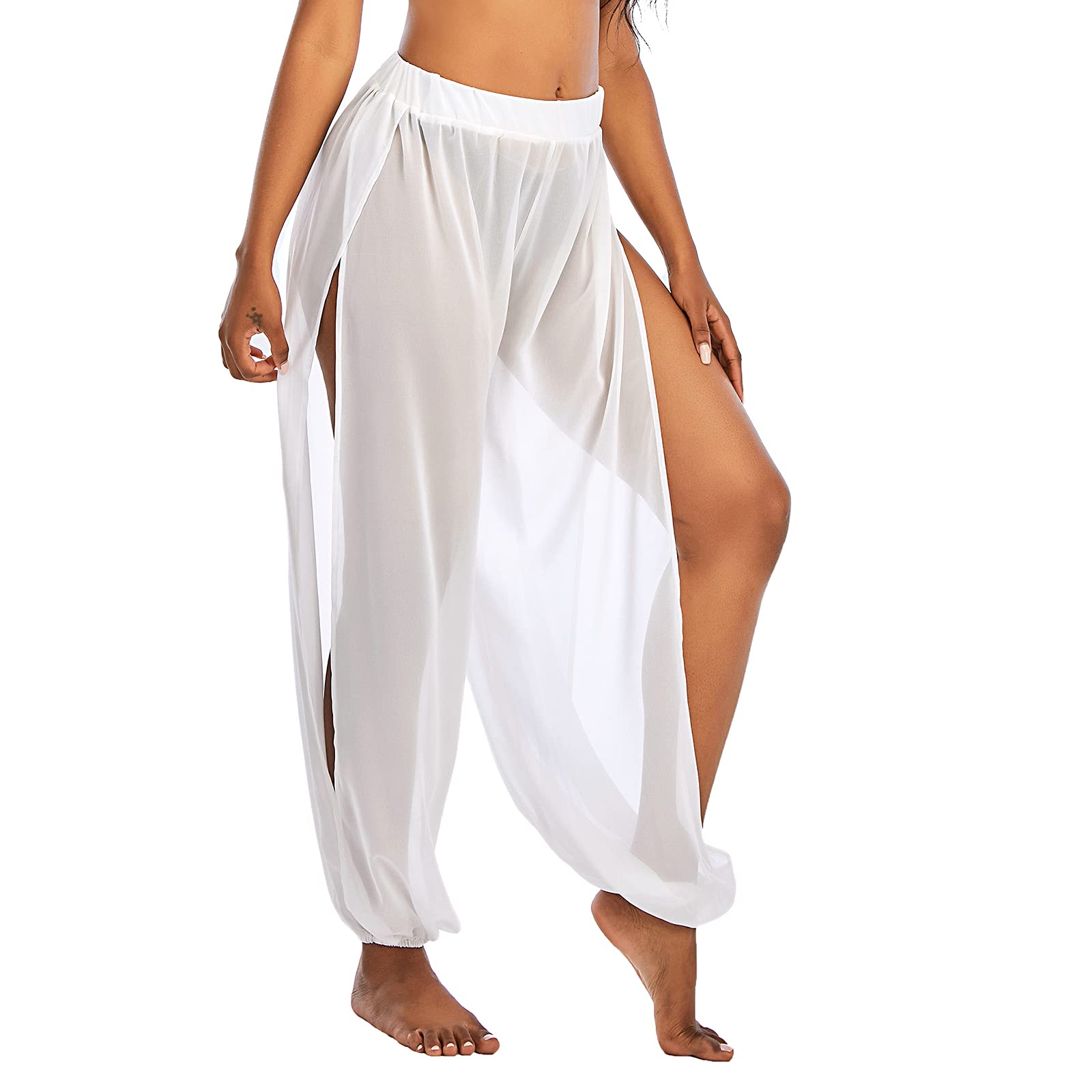 Women's American Trends Ruffle High Waist Swimwear Cover Up Pants for Beach
| American Trends Sheer High Waist Swimwear