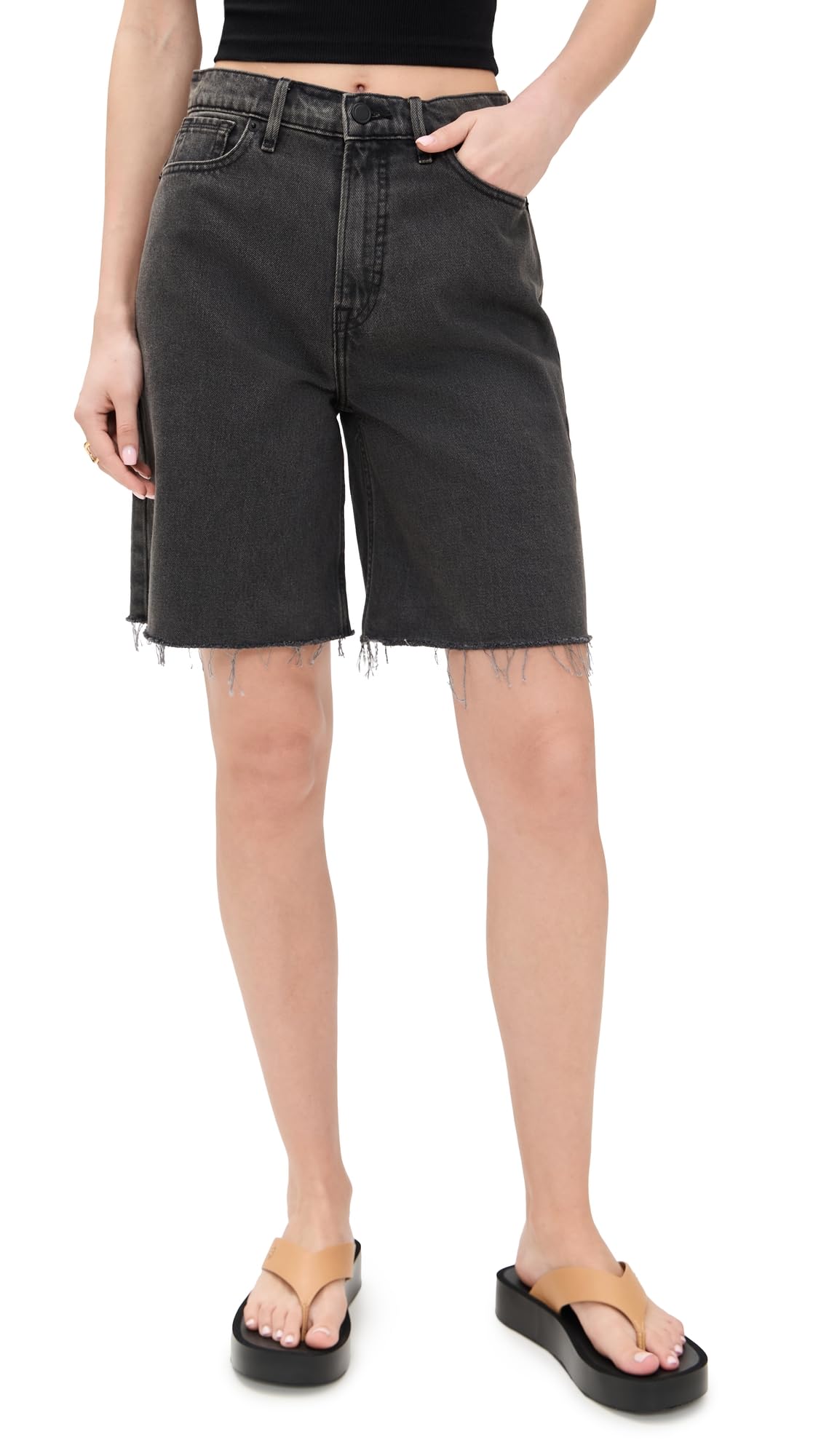 Good American Women's Good Extreme Barrel Shorts Lightweight Breathable High Waist Swim Shorts for Summer Beach Vacation