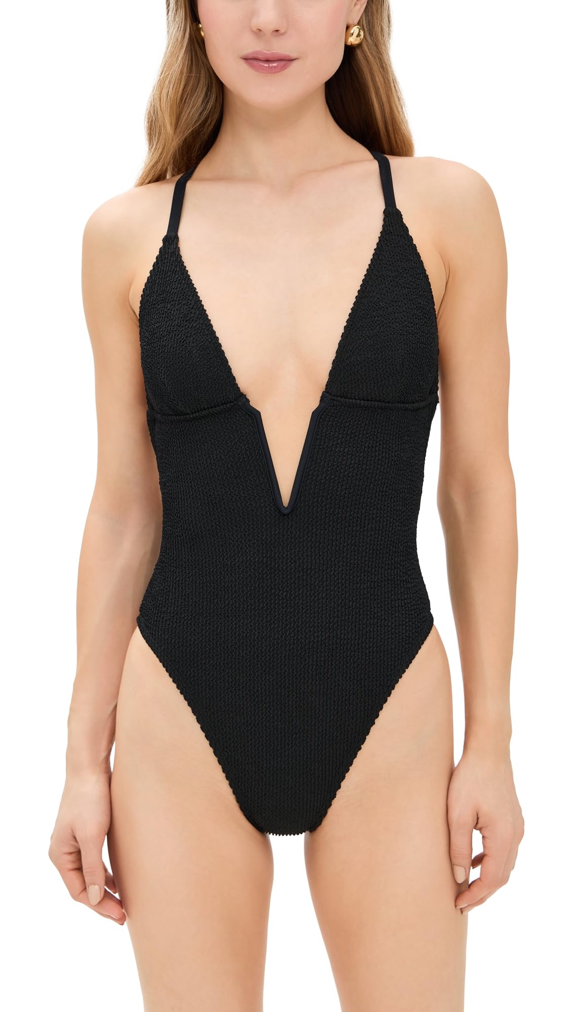 Good American Women's Always Fits Deep V Underwire Swimsuit for All Day Comfort and Support in the Pool and Beach
Good