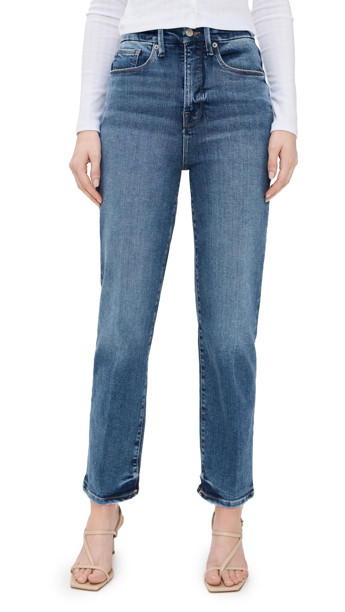 Good American Compression Crop Straight Jeans for Men by GOOD BOY INDIGO871 | Fashionable and Comfortable | Office Work