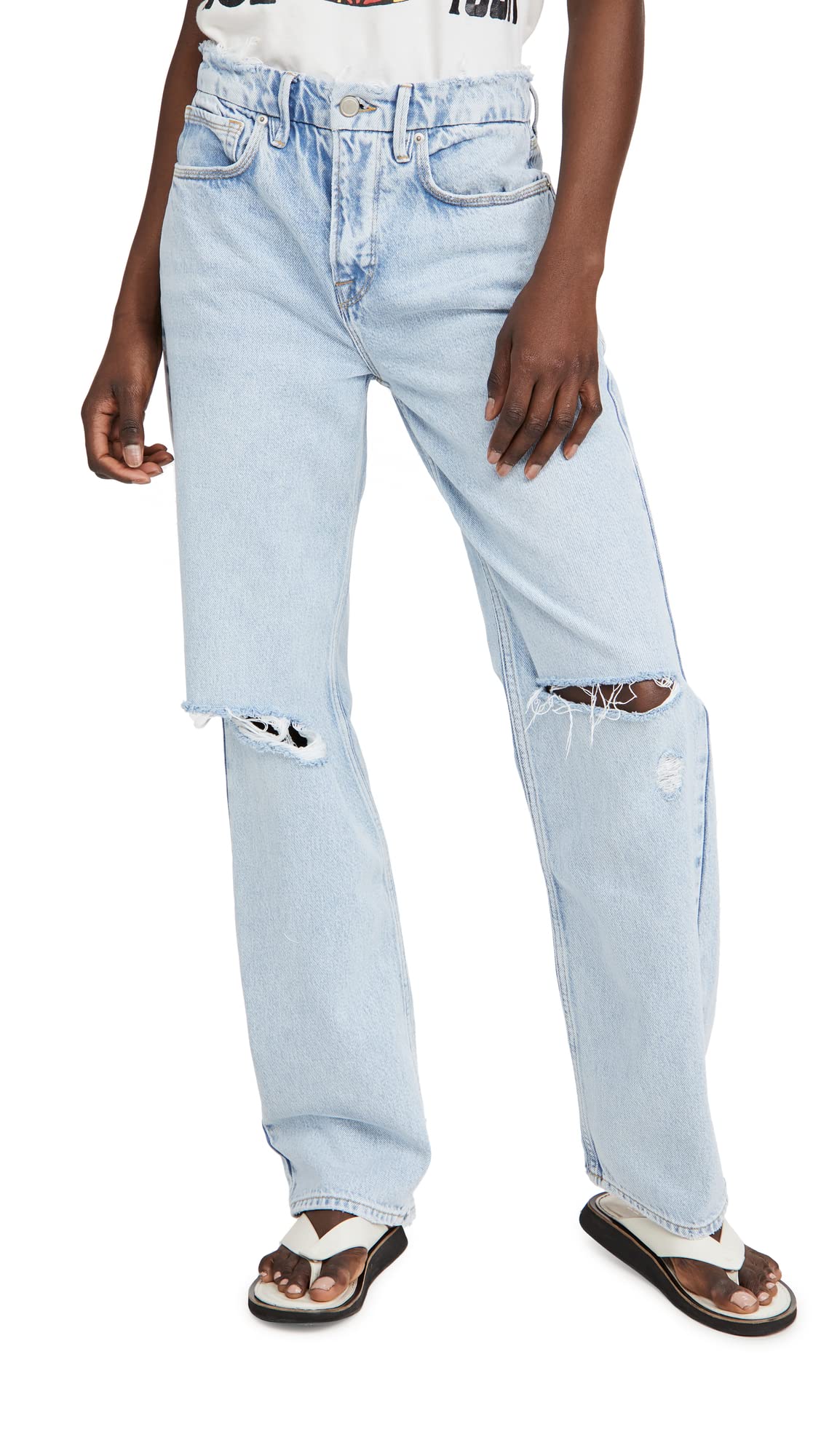 Good American Blue542 '90s Cut Straight Jeans for Women Comfortable Casual Jeans