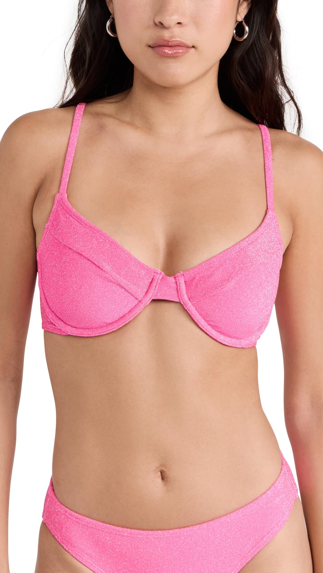 Good American Women's Sparkle Demi Bikini Top For Summer Beach Vacation Best Sellers